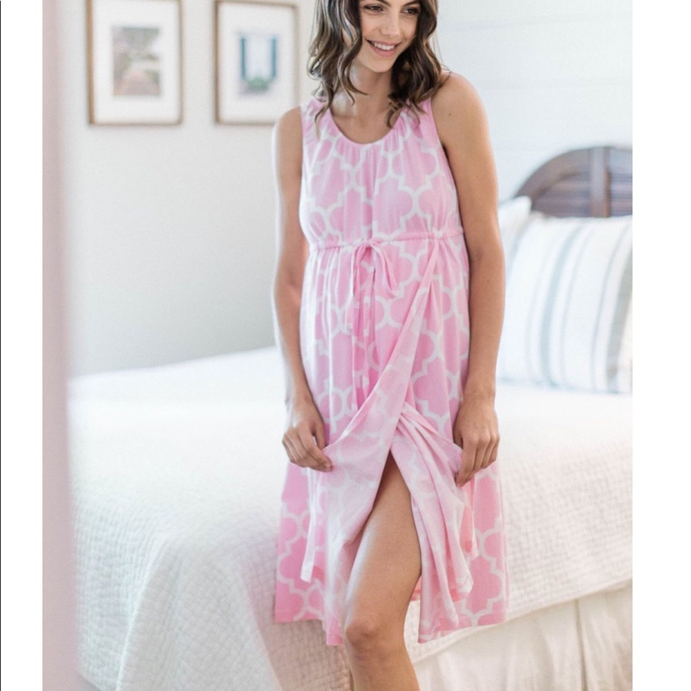 MARIN 2 IN 1 MATERNITY NURSING NIGHTGOWN Pink